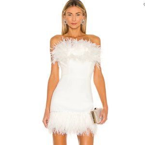 Brand New Bronx and Banco Lola Blanc Mini Feather Dress